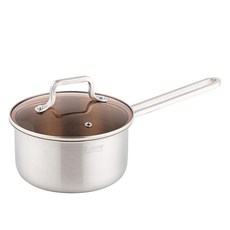 LiViNG ART K-Cook不鏽鋼單柄鍋, 銀色, 1個, 16cm
