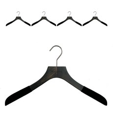 MAINETTI 奢華天鵝絨原木上衣衣架, 深棕色, 5個