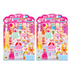 Kumhong Studio 8可愛流行女孩派對時間大彩虹貼紙 2入, 混色