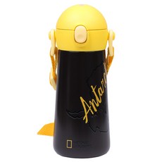 LiLFANT The Bottle 一鍵式附肩背帶雙層不鏽鋼水壺, 國家地理, 460ml, 1個