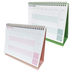 THINK ABOUT Press 桌上型萬年曆 2件組, 粉紅色, 綠色, 1套