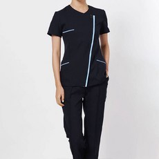 世景 男女通用 側拉鍊 診療服 上下套組 450