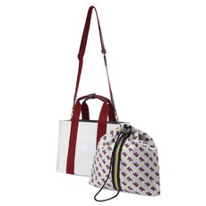 Jack Nicklaus 傑克.尼可勞斯.金熊 女款JN X ANNACROIX小熊亮點帆布托特包 LGBAM22521BUX, 勃艮第