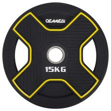 오메비 TPU 마제스티 원판 바벨, 15kg, 1개, 블랙