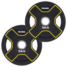 오메비 TPU 마제스티 원판 바벨, 5kg, 2개, 블랙