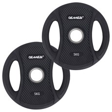 오메비 PEV 울버린 원판 바벨, 5kg, 2개, 블랙