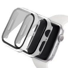 Luarmo Apple Watch 螢幕保護鋼化玻璃全覆蓋保護殼 2入, 透明