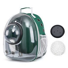 DING DONG PET 寵物太空膠囊透明後背包外出包, 綠色