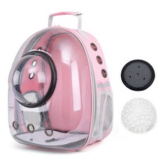DING DONG PET 寵物太空膠囊透明後背包, 粉紅色