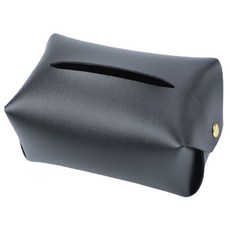 오션리브 홈 화장실 자동차 가죽 티슈 커버, 검은색, 1개