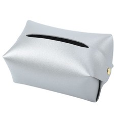 오션리브 홈 화장실 자동차 가죽 티슈 커버, 은색, 1개