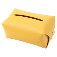 오션리브 홈 화장실 자동차 가죽 티슈 커버, 노란색, 1개