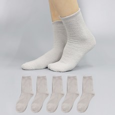 싹스윕 여성용 포근뽀송 수면 무지 양말 5켤레 세트