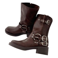 핑크썸 여성용 차크 바이커 미들 부츠 ZWMM2545