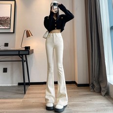 PEONIST 女款喇叭高腰顯瘦牛仔褲