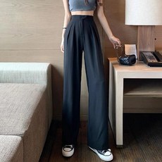 PEONIST 女款簡約長版寬鬆西裝褲