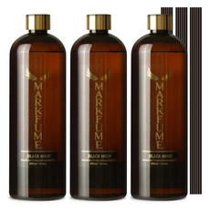 마크퓸 골드에디션 디퓨저 리필 + 리드스틱 6p 세트, 블랙머스크, 500ml, 3개
