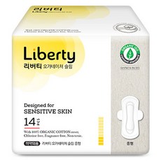 리버티오가네이처 슬림 생리대 날개형, 중형, 14개입, 1개