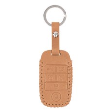 오시에나 자동차 스마트 가죽 차키케이스 뉴럭셔리, 기아 B(6버튼), 베이지