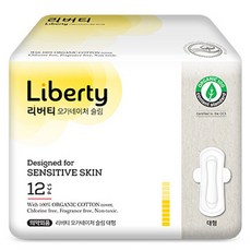리버티오가네이처 슬림 생리대 날개형, 대형, 12개입, 1개