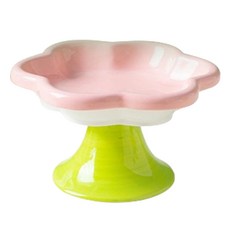 PASTEL PET 寵物蓮花陶瓷食碗, 1個, 粉紅色