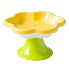 PASTEL PET 寵物蓮花陶瓷食碗 FREE, 1個, 黃色