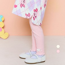 헤이미니 여아용 러블리뿜뿜 골지 기모 보온 레깅스
