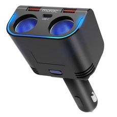 morac Neda D5 點菸器 2孔 USB 3埠 車用超高速充電器, 1個, MR-CC-NDD5, 混合色