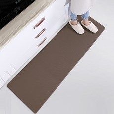민스리빙 모던 PVC 주방 발매트, 브라운, 1개