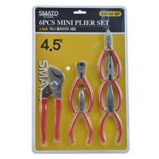 smato 迷你鉗子套組 SM-04-6P C1000502, 鯉魚鉗 + 尖嘴鉗 + 斜口鉗 + 彎嘴鉗 + 平口鉗 + 水泵鉗, 1套
