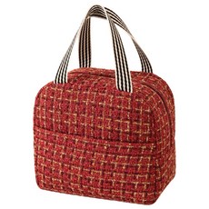 unheve 高級粗花呢便當袋 紅色, 1個