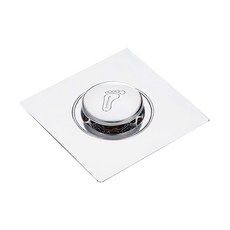 儀家生活館 全家通用銅芯不鏽鋼腳踏式防臭防蟲地漏芯, 9 x 9cm, 金屬銀色