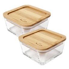 HAULS HOME Sunny Square 玻璃分隔餐盒 1格, 1入, 2個