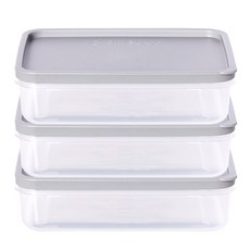 cimelax 扁平分裝保鮮盒 灰色 中 600ml, 1個, 3個