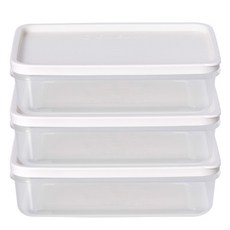 Seamilex 扁平冰箱部分容器白色 600 ml, 1個, 3個