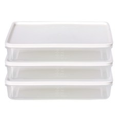 cimelax 扁平冰箱分裝容器 白色 大, 3入, 1套