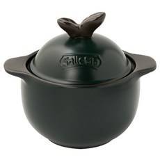 샐마 무균열 내열 뚝배기 애플팟 딥그린, 15cm, 1개