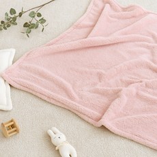 Malolotte 嬰幼兒簡約絲絨超細纖維毛毯, 粉紅色