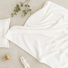 Malolotte 嬰幼兒簡約絲絨超細纖維毛毯, 象牙白