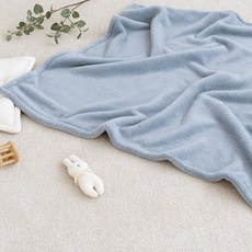 Malolotte 嬰幼兒簡約絲絨超細纖維毛毯, 藍色