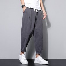 男士舒適鬆緊帶亞麻長褲 PYW031