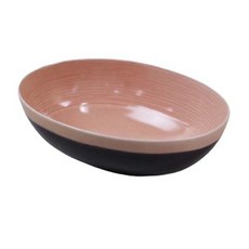 Dalsogeum 韓國製陶瓷甜點雞蛋橢圓碗 橢圓盤, 蜜桃色 + 紫色, 1個