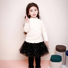 JELISPOON 女童款Hit系列荷葉邊微高領長袖T恤