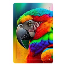 PuzzleGallery 木製不規則益智拼圖 五彩鸚鵡, 1個, 40件