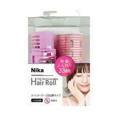 Nika USB充電式加熱髮捲, 粉紅色, 1組