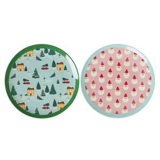 rice 兒童款Denmark甜點盤 2件組, 迷你聖誕老人，冬季森林, 1套