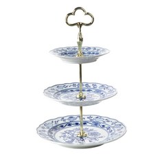 CESKY PORCELAN Zwiebelmuster 洋蔥圖案 3層蛋糕架 CB298, 1個, 混合色