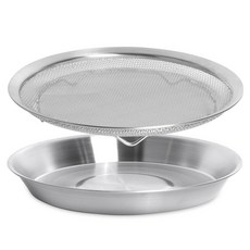 bella cuisine 不鏽鋼濾網盤+托盤組, 單色, 1套