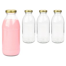 경성리빙테크 원형 음료 유리병, 400ml, 4개 주방용품/밀폐저장/도시락 반품 최저가 6,000원