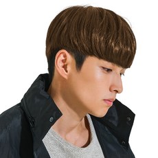 남성용 정수리탈모 볼륨매직 부분가발 탑스타일 투블럭, 브라운믹스, 1개
